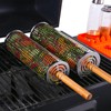 Rolling BBQ Grill Baskets, 2 Pieces, with Wooden Handle, Forks