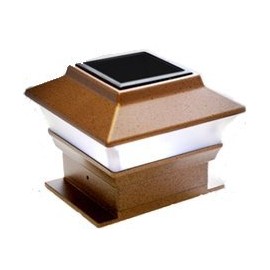 Solar Copper Plastic Fence Post Cap Lights, Fits 4x4 Posts – (Set of 8)