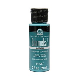 FolkArt Enamel Glass & Ceramic Paint in Assorted Colors (2 oz), 4140, Aqua