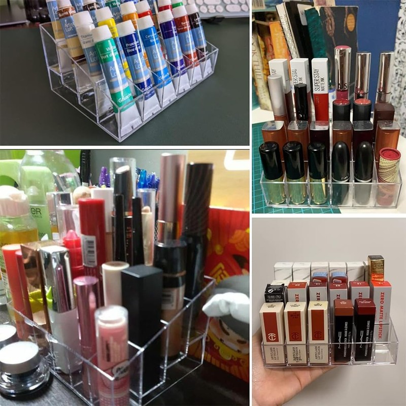 QUANTALY Lip Storage, 24 Pieces, Cosmetic Storage, Lip Stand, Tabletop,