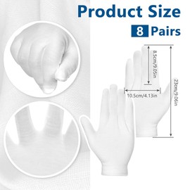 ANOMM 18 Pairs of White Cotton Gloves, Fabric Gloves, White Cotton Gloves, Soft Skin-Friendly Work Gloves for Handling Coins and Jewellery Inspection Gloves (XXL)
