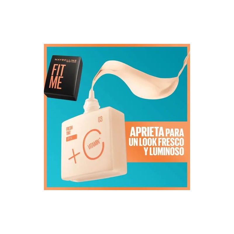 Maybelline Base Fit Me Fresh Tint 30ml, larga duración, alta
