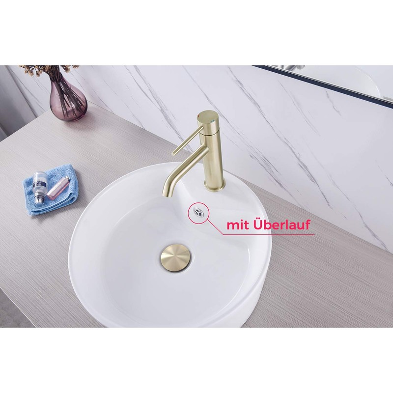 Keymark Universal Drain Fitting with Overflow Brushed Gold - Keymark