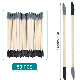50 Piece 2-in-1 Sanding Stick Set, Granularity with 150# Black & 280# Grey, Sanding Sticks Made of Birch Plywood, for Model Making, Gundam, Woodworking and Nail Design (Natural Wood)