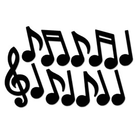 Beistle 12 Piece Musical Notes Silhouette Cut Outs For Concert Music Theme Decorations Educational Bulletin Board Supplies Home Wall Decor