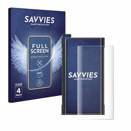 Savvies (4 Pack Full-Screen Protection Film compatible with FiiO M15s Full Cover Screen Protector 3D Curved [Edge to Edge, Scratch Proof]