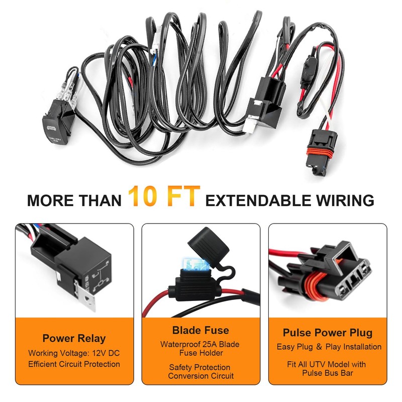 Plug & Play LED Light Bar Wiring Harness Kit for
