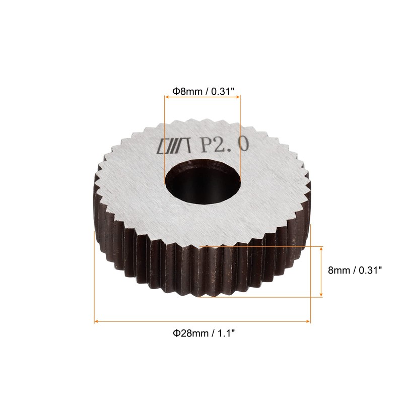 sourcing map 1Pc 28x8x8mm Knurling Wheel Kit 2.0mm Pitch Straight