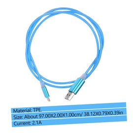 TEHAUX 3Pcs Type Charging Cables Flowing Lights Watermelon Red Green Durable TPE Fast Charge USB Type C Cords for Home Office Travel