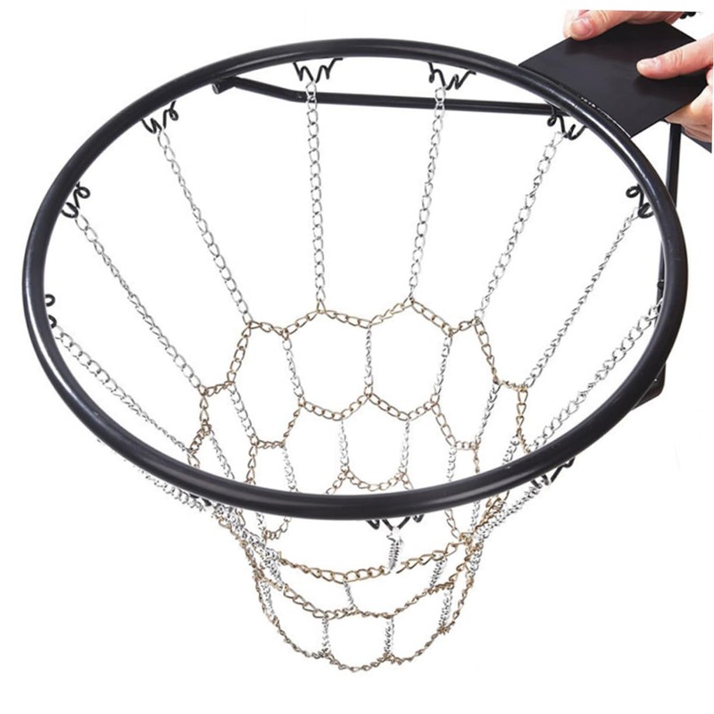 KICHOUSE Practical Basketball Net Pocket Iron Chain Net for Home
