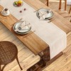 Ruvanti Linen Table Runners 90 Inches Long, Classic Hemstitch Table