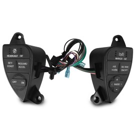 HUSUKU Steering Wheel Cruise Control Switch Button Kit for 2007-2016 International Prostar Replacement 2611199C91 901-5101