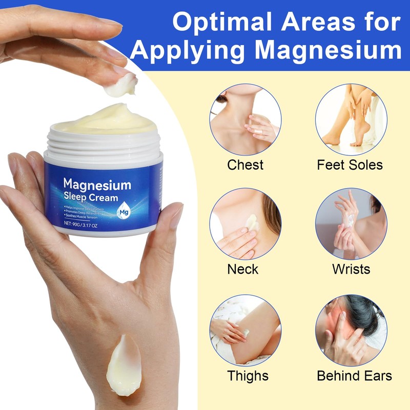 Magnesium Oil for Feet, Topical Magnesium Cream, High Concentration Genuine