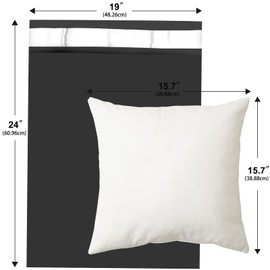 JollyTrip Large Poly Mailers 19x24 Inch 100 Pack, Shipping Bags for Clothing with Self-Sealing Tear-Resistant, Waterproof Poly Bags, Mailing Envelopes for Small Business (Black)