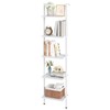 ELYKEN Ladder Shelf, White 5-Tier Wood Wall Mounted Bookshelf with