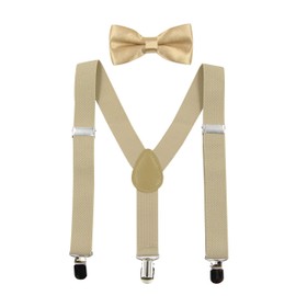 HANERDUN Kids Braces Bowtie Sets Adjustable Suspenders With Bow Ties Gift Idea For Boys And Girls