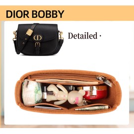 Lckaey Felt Insert Purse Organizer for saddle bag bobby liner bag handbag storage bag2045black-S