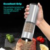Electric Salt and Pepper Grinder Set Rechargeable Adjustable Coarseness Stainless