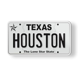 Houston Texas State License Plate Style Magnet for Car Fridge Locker Metal Door - 3.5"
