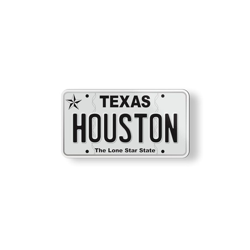 Houston Texas State License Plate Style Magnet for Car Fridge