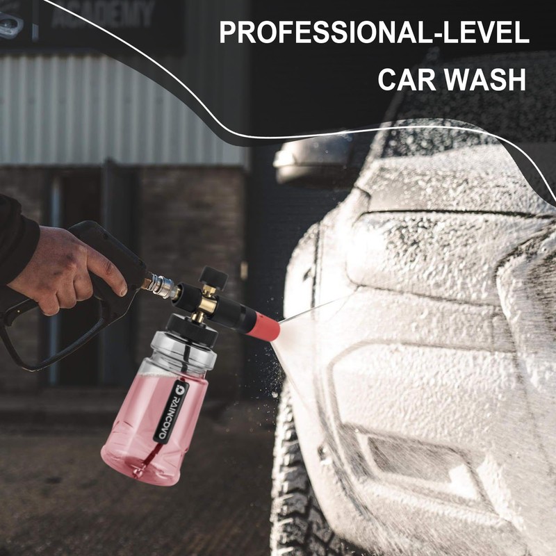Raincovo Foam Cannon Wide Mouth for Pressure Washer, Thick Snow