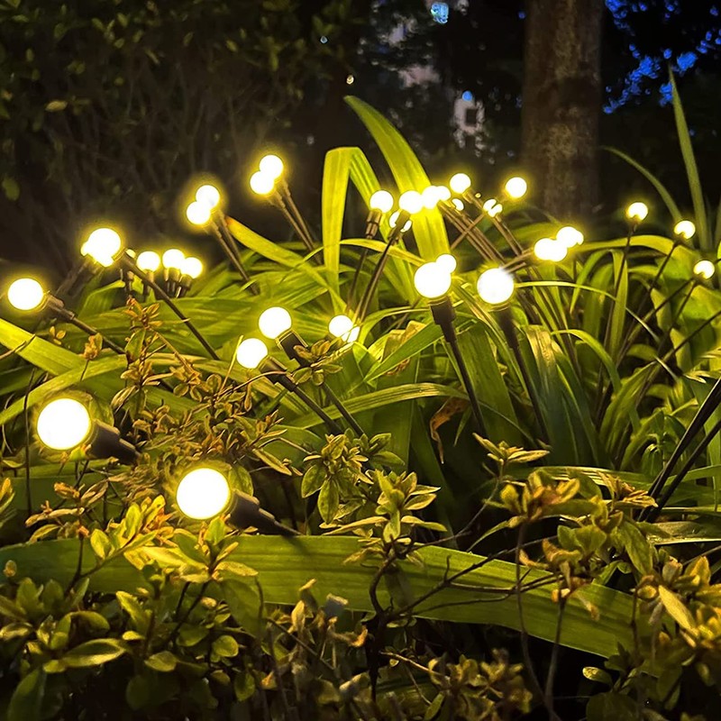 JURASNOW 2PCS Solar Powered Firefly Lights Outdoor Waterproof, Solar Starburst