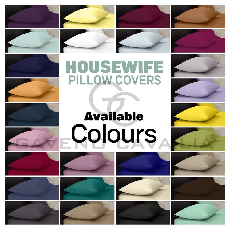 Plain Dyed Housewife Pillow Cases 2 Pack - (74 x