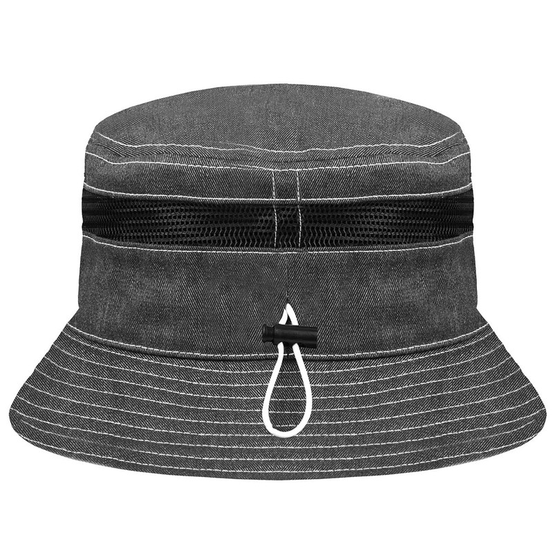 Kangol Distressed Cotton Mesh Bucket Navy, black