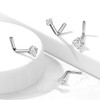FIFTH CUE Solid Titanium L Bend Nose Stud Ring with