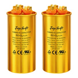 FrigeSwift 60+5 uF CBB65 Dual Run Capacitor 370/440VAC 2-Pack