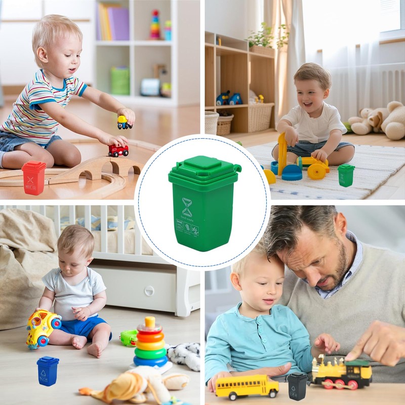 10 PCS Miniature Trash Can Set - Realistic Garbage Bin