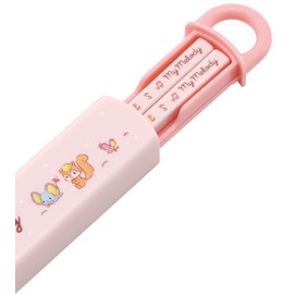 Skater ABS2AMAG-A My Melody Sanrio Chopsticks and Chopsticks Case Set, 6.5 inches (16.5 cm), For Kids, Girls, Antibacterial, Made in Japan