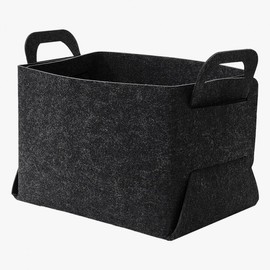Felt basket storage organization dark gray L