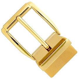 4010R-GP Simple Classic Polished Reversible Belt Buckle Clamp Style Fits 1-1/8"(30mm) wide belt strap (Gold Plated)