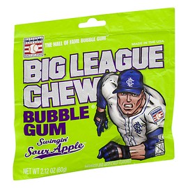 Big League Chew Sour Apple Chewing Gum 24 Pouches (2 boxes) Free Shipping