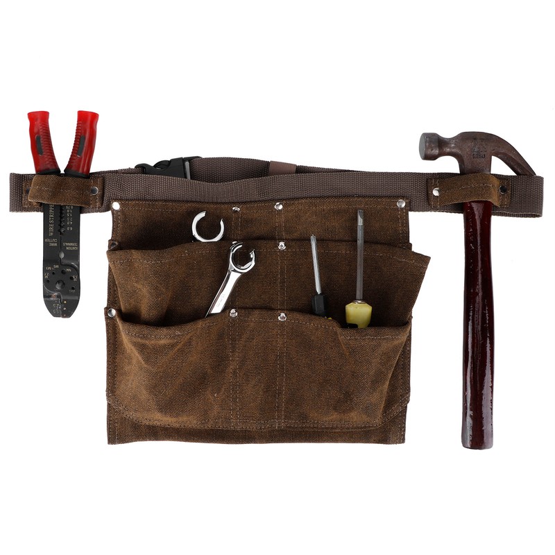 Waxed Canvas Apron Thickened Waterproof Tools Pocket Apron for Garden