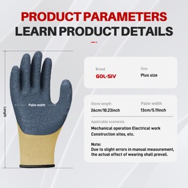 GOL-SIV Electrical Insulated Gloves XL - 400V Low Voltage Electrician Safety Gloves, Rubber Non Slip Work Gloves For Men