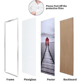 ELSKER&HOME 24x36 Poster Frame 3 Pack, Sliver Picture Frame for Horizontal or Vertical Wall Mounting,Sturdyand Scratch-proof