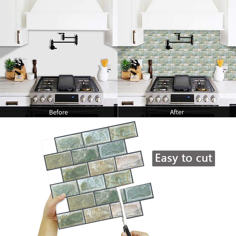 Uoisaiko 10 Sheets Peel and Stick Tile Backsplash for Kitchen