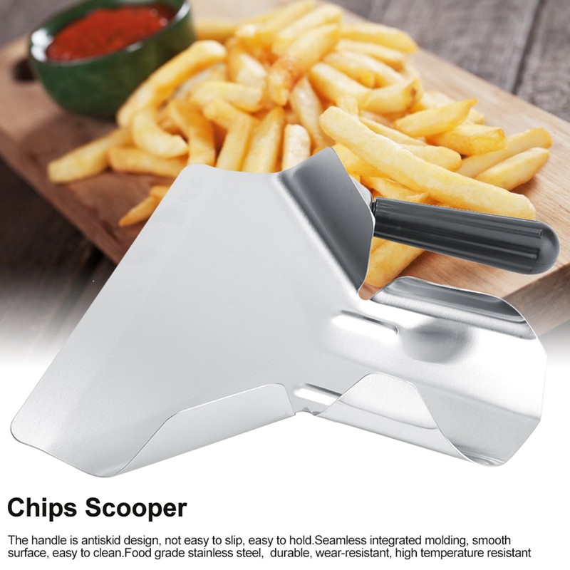 Multi Functional Kitchen Thicken Stainless Steel French Fries Shovel Chips