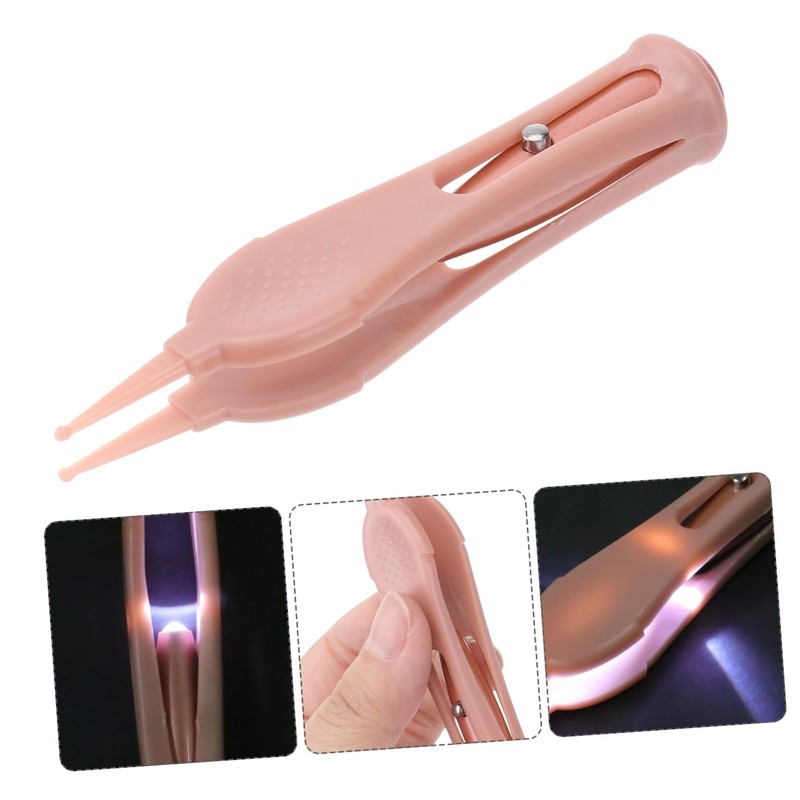 IWOWHERO Nose Cleaning Tweezer with Skid Handle LED for Gentle