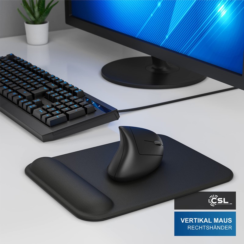 CSL – Wireless Vertikal Maus Bluetooth – kabellose Vertikalmaus Ergonomisches