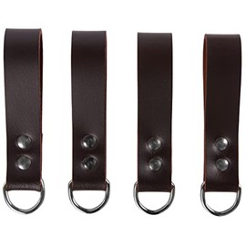 Heavy Duty Leather Tool Belt Accessories (Suspender Loop Attachment 4-Pack) (BROWN COLOR)