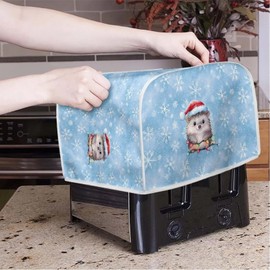 Xoenoiee Hedgehog Snowflake Blue Pattern Toaster Cover for 2 Slices, Dust Proof Cover for Kitchen Small Appliance Toaster Protector Cover Christmas Kitchen Accessories