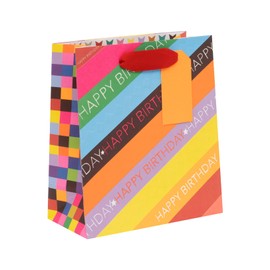 Glick Medium Gift Bag, Happy Birthday, 225 x 200 x 100 mm, Luxury Recyclable Bag for Birthdays & Celebrations