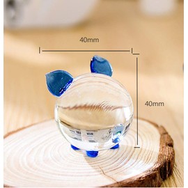 ChenXi Shop Crystal Glass Couple Pig Cute Pig Ornament Lovers Lucky Pig Gifts(2 Pieces Pigs) Green