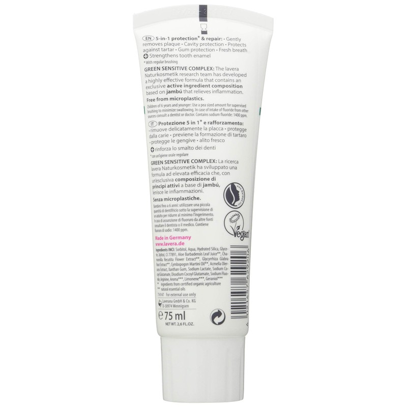 lavera Sensitive Toothpaste and Repair ∙ Vegan ✔ Organic Toothpaste