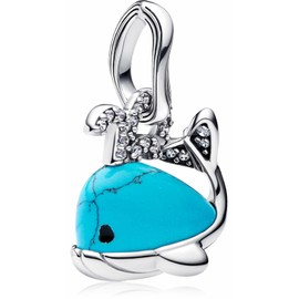 MSPOVOF Cute Animal Charms S925 Sterling Silver Pendant for Bracelets and Necklaces Women Jewellery Gift, Cubic Zirconia