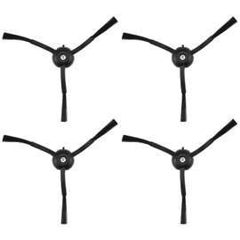 UBANU 4 Pcs Side Brushes Replacement, Bristle Side Brushes for Ro-borock S8 Pro Ultra, S7 Max Ultra, Qrevo, Qrevo Slim, Series of S7 MaxV/S7/Q7Max/Q8 Max/S8/Q7/Q5/S6/S5/S4/E5/E4/E3/E2, Black