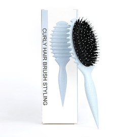 Cepillo Para Cabello Rizado Para Mujeres, Peine Para Peinar Ondas, Peine con Colchón de Aire, Aplicable al Cabello Rizado y Similar a La Ola(Azul)